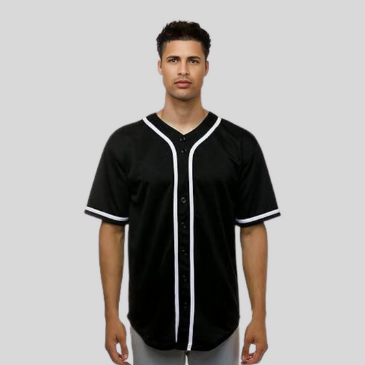 Baseball Jersey Button Down Shirt - Cauterized Knit
