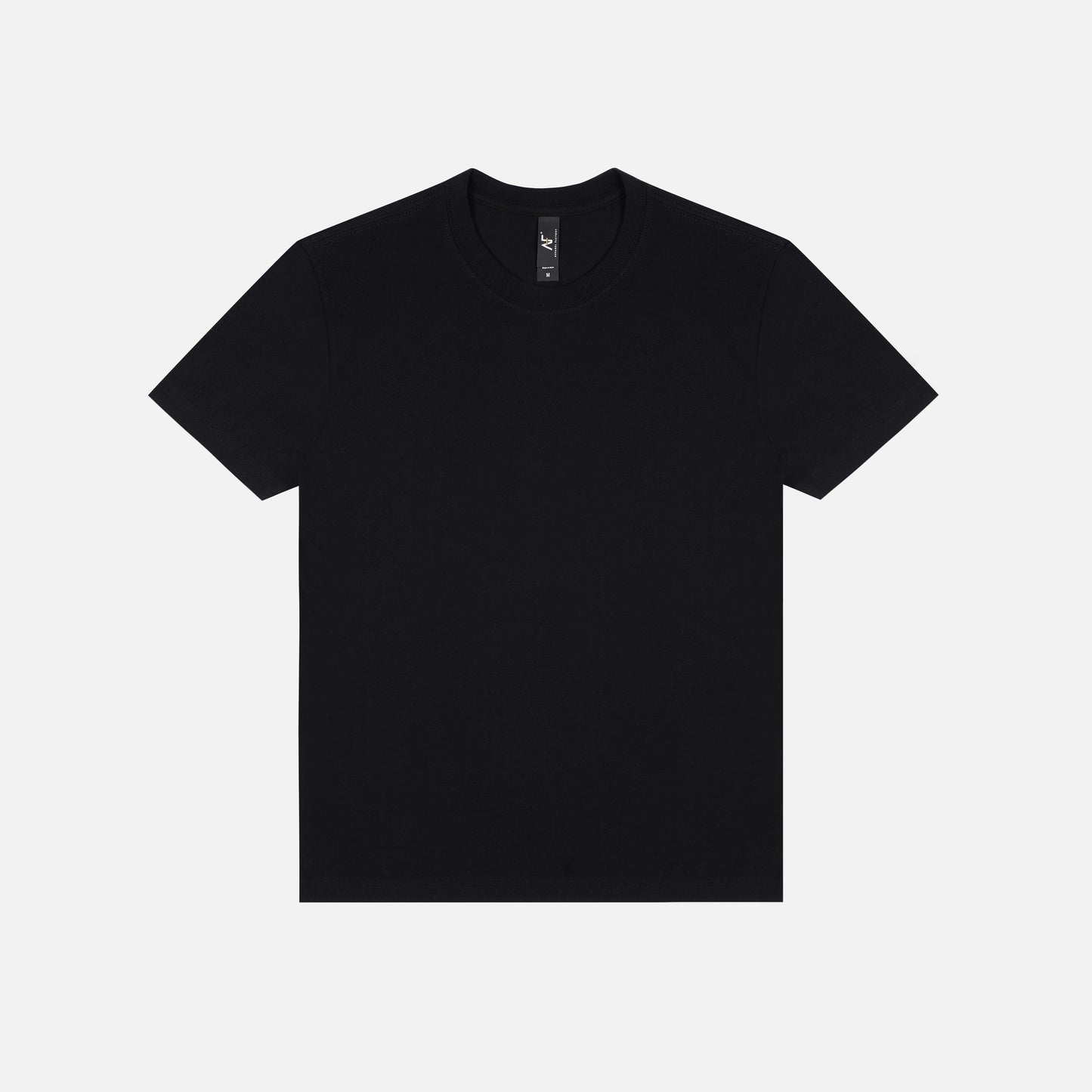 AF810 Black Color CVC Tee Front Detail Photoshoot. Print Ready. Essential Blank T Shirt USA.