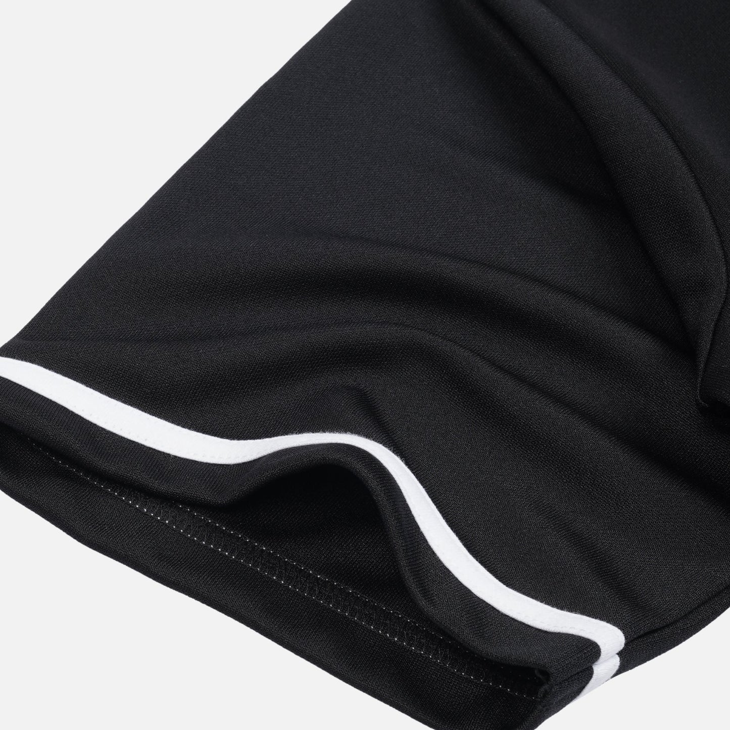AF910 AF912 Baseball Jersey Shirt Black sleeve with white trim on a light gray background